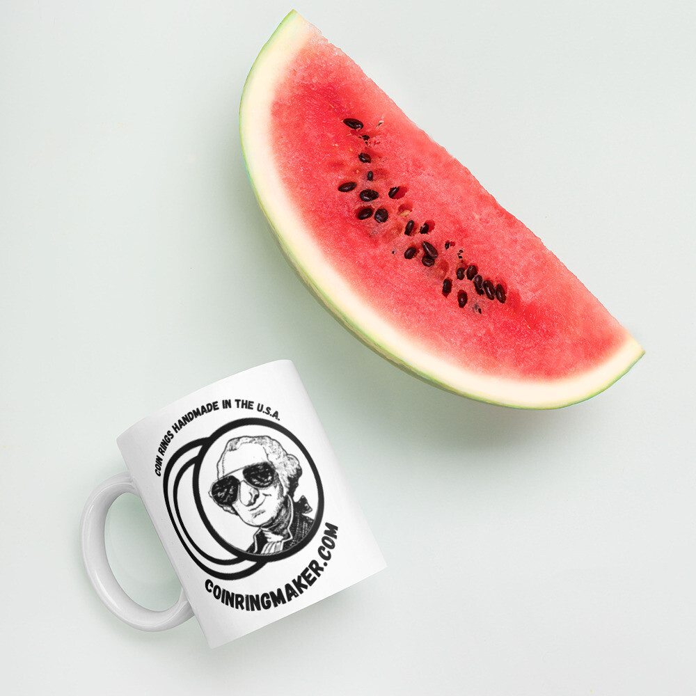 Coin Ring Maker White glossy mug