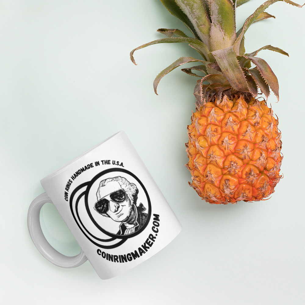 Coin Ring Maker White glossy mug