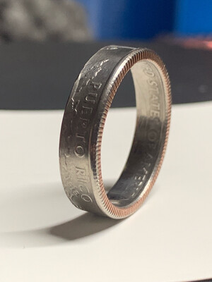 Puerto Rico Quarter Copper or Silver Coin Ring