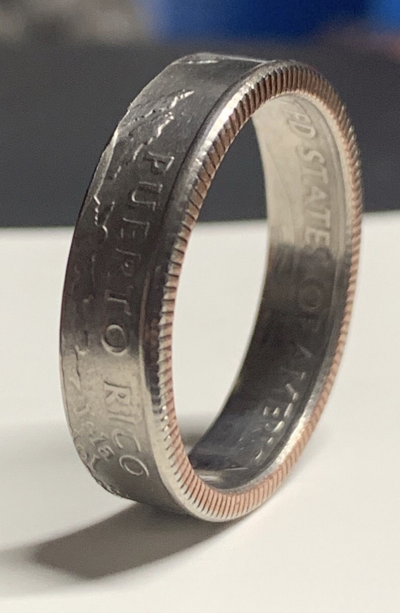 90% Silver Sand Dunes Quarter Coin Ring