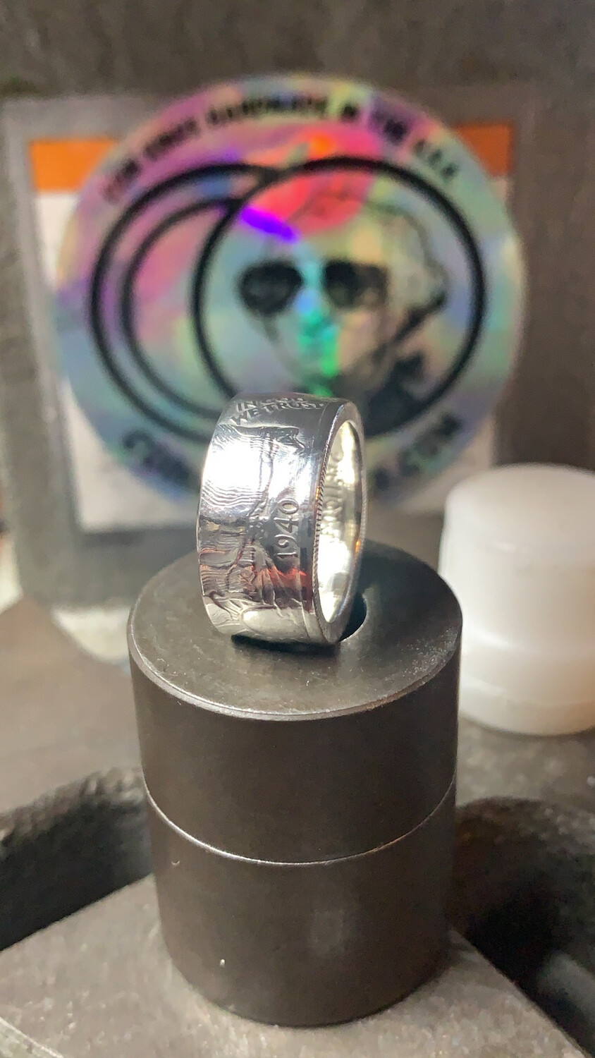 Walking Liberty Half Dollar Coin Ring 90% Silver