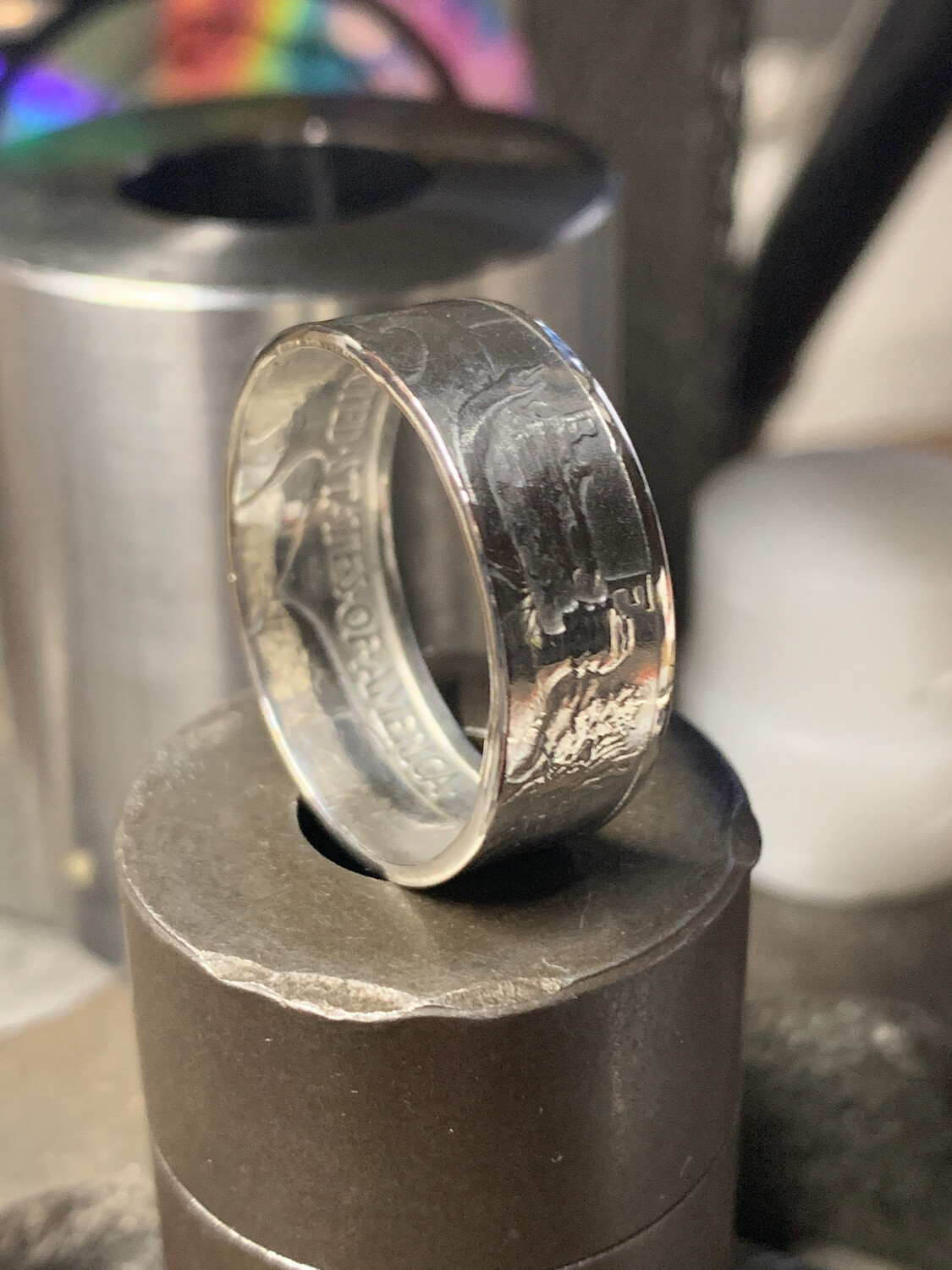 Walking Liberty Half Dollar Coin Ring 90% Silver