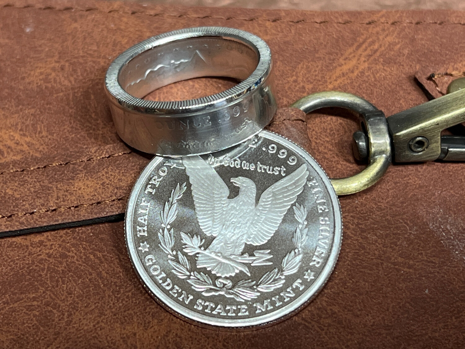 Morgan 1/2 Oz Silver Round Coin Ring
