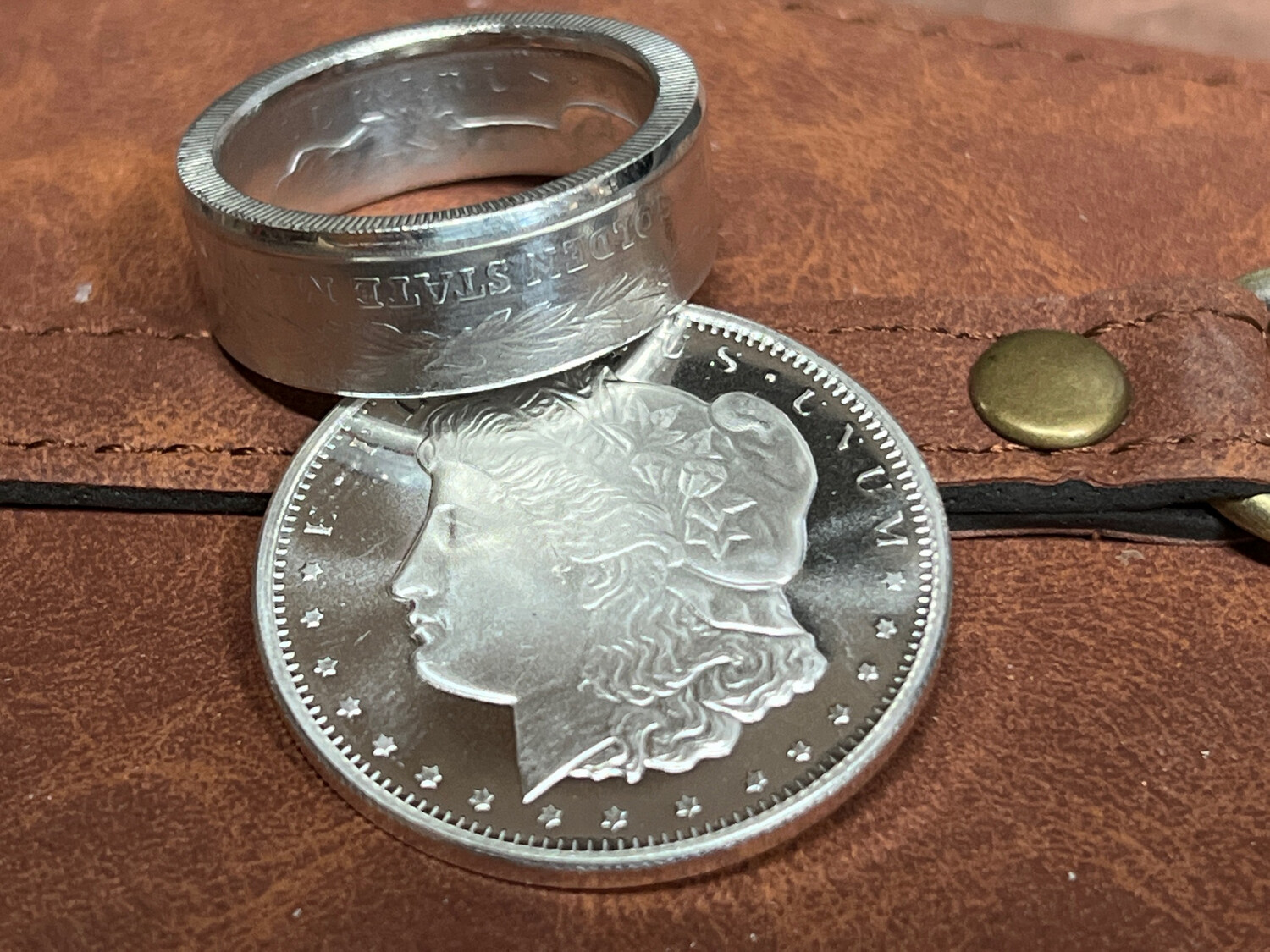 Morgan 1/2 Oz Silver Round Coin Ring