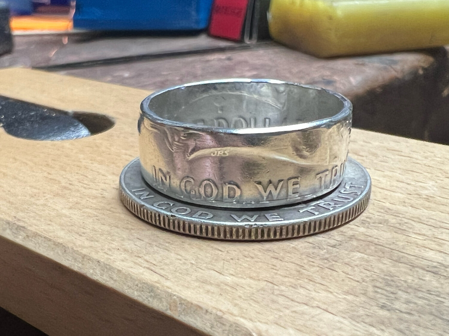 Franklin Half Dollar Coin Ring 90% Silver