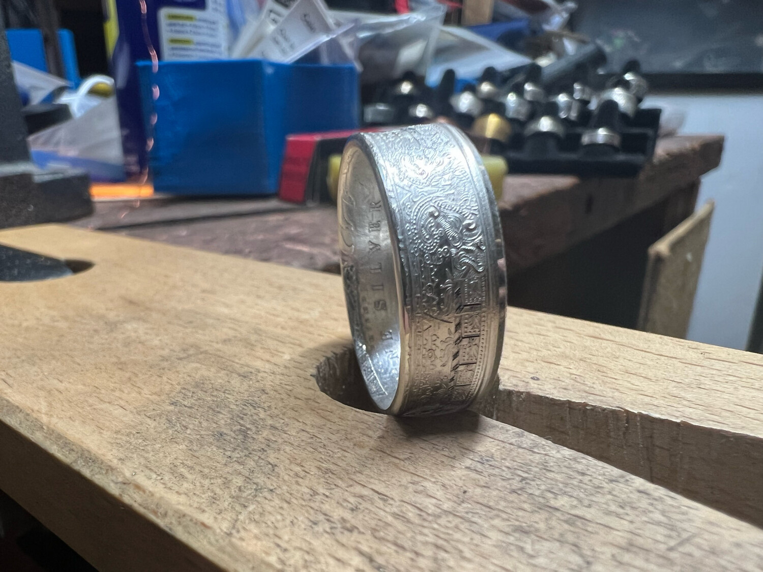 Aztec 1/2 Oz Silver Round Coin Ring