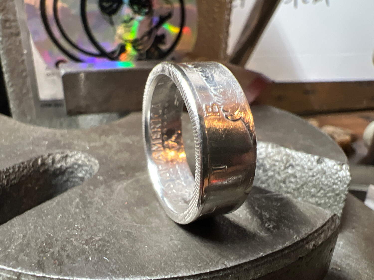1964 Kennedy Half Dollar 90% Silver Coin Ring