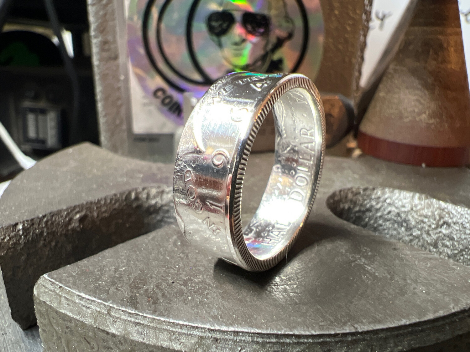 1964 Kennedy Half Dollar 90% Silver Coin Ring