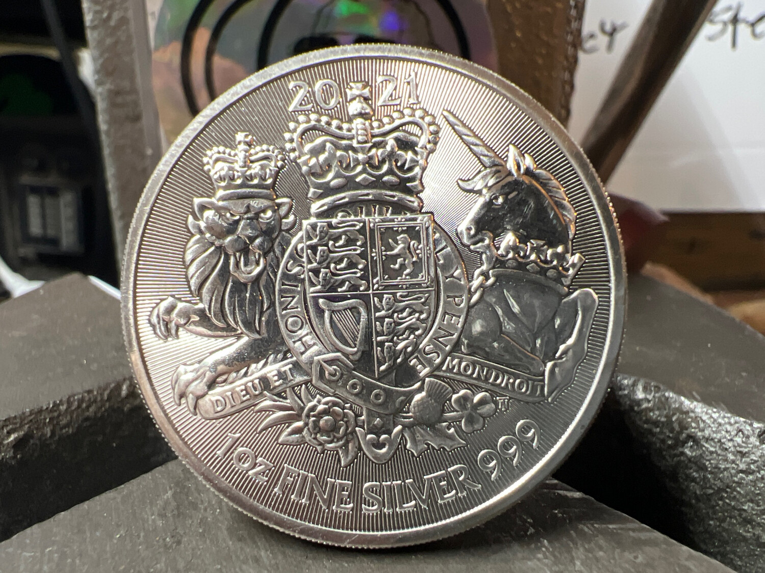 2021 Lion And Unicorn UK Coat Of Arms Fine Silver Coin Ring