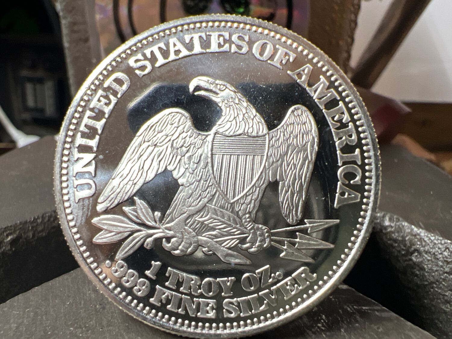  Seated Liberty Round Fine Silver Coin Ring