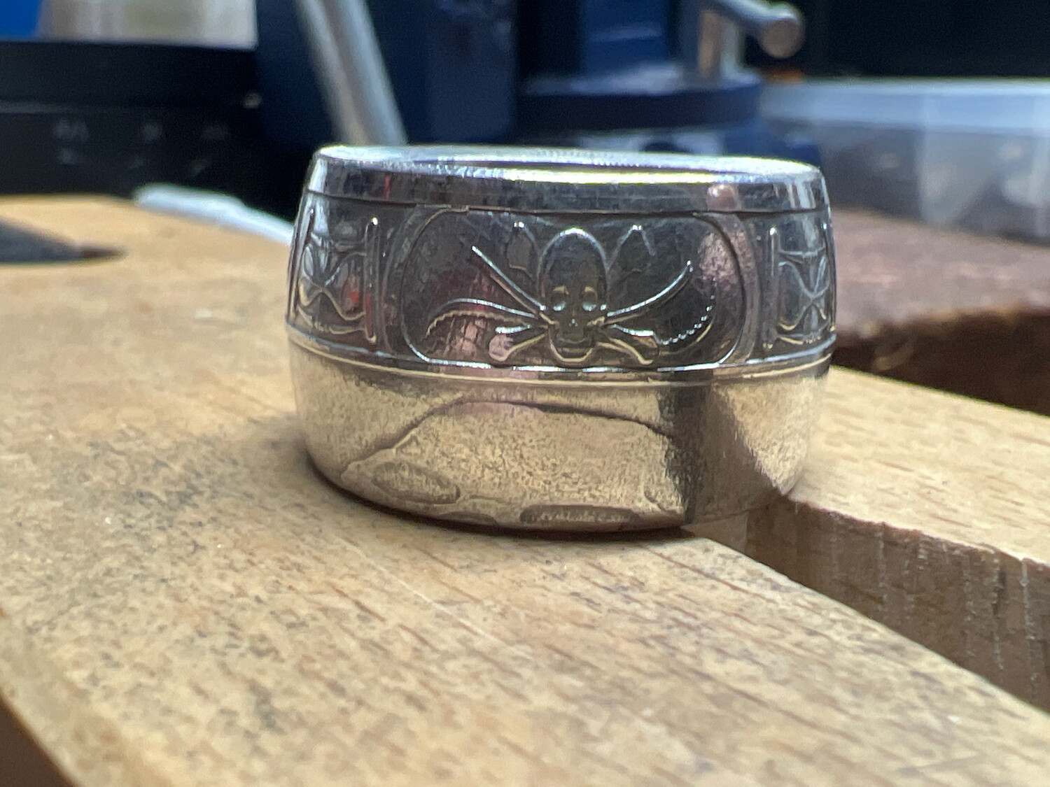  Memento Mori Fine Silver Coin Ring