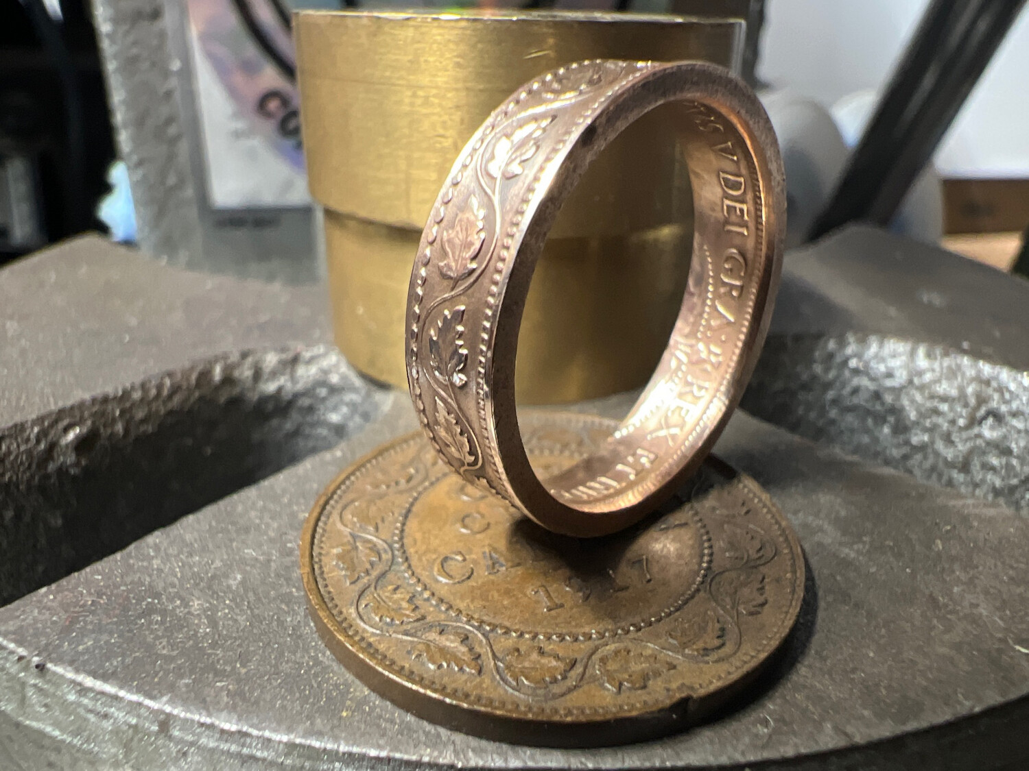 100 Year Old Canadian Cent Coin Ring