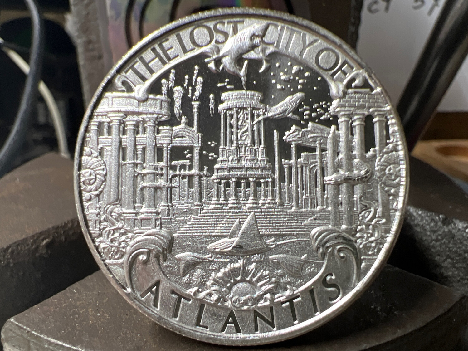 Atlantis Poseidon Fine Silver Coin Ring