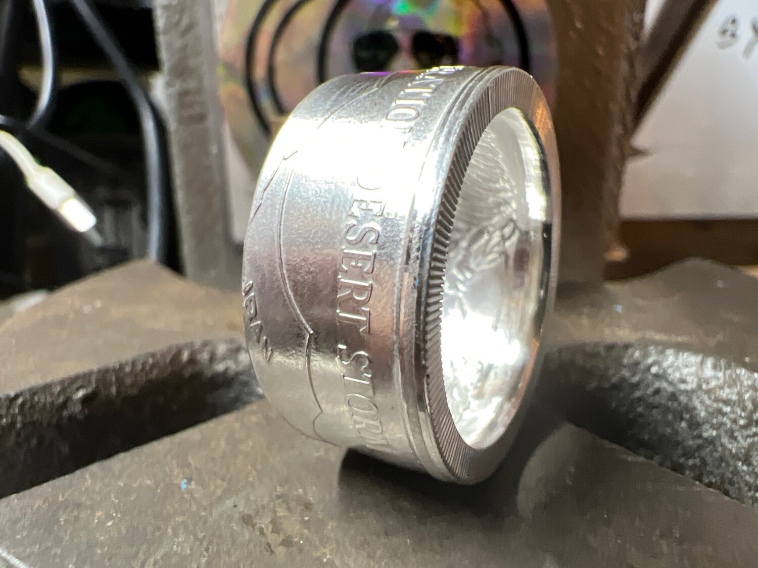 Desert Storm Fine Silver Coin Ring