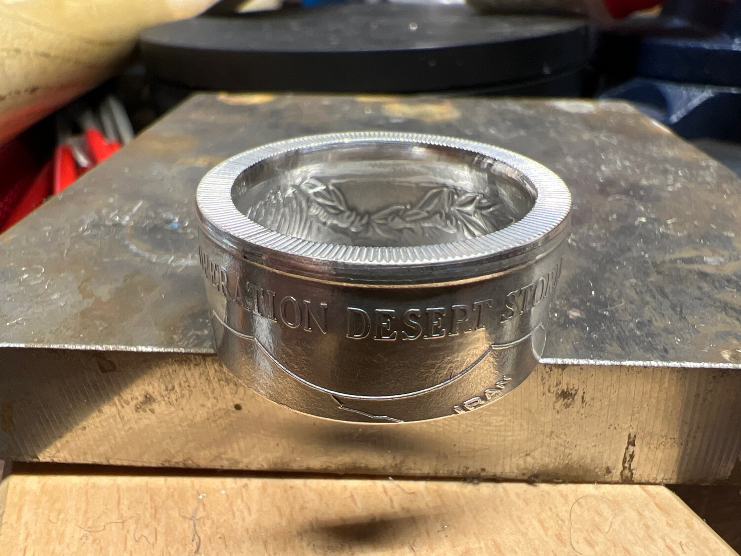 Desert Storm Fine Silver Coin Ring