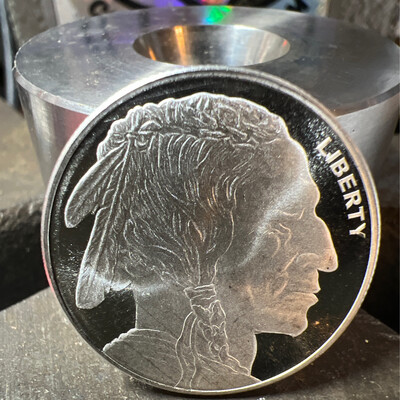 Indian Buffalo 1/4 Oz Silver Round Coin Ring
