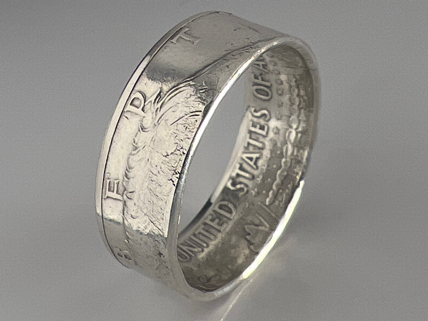 1964 Kennedy Half Dollar 90% Silver Coin Ring