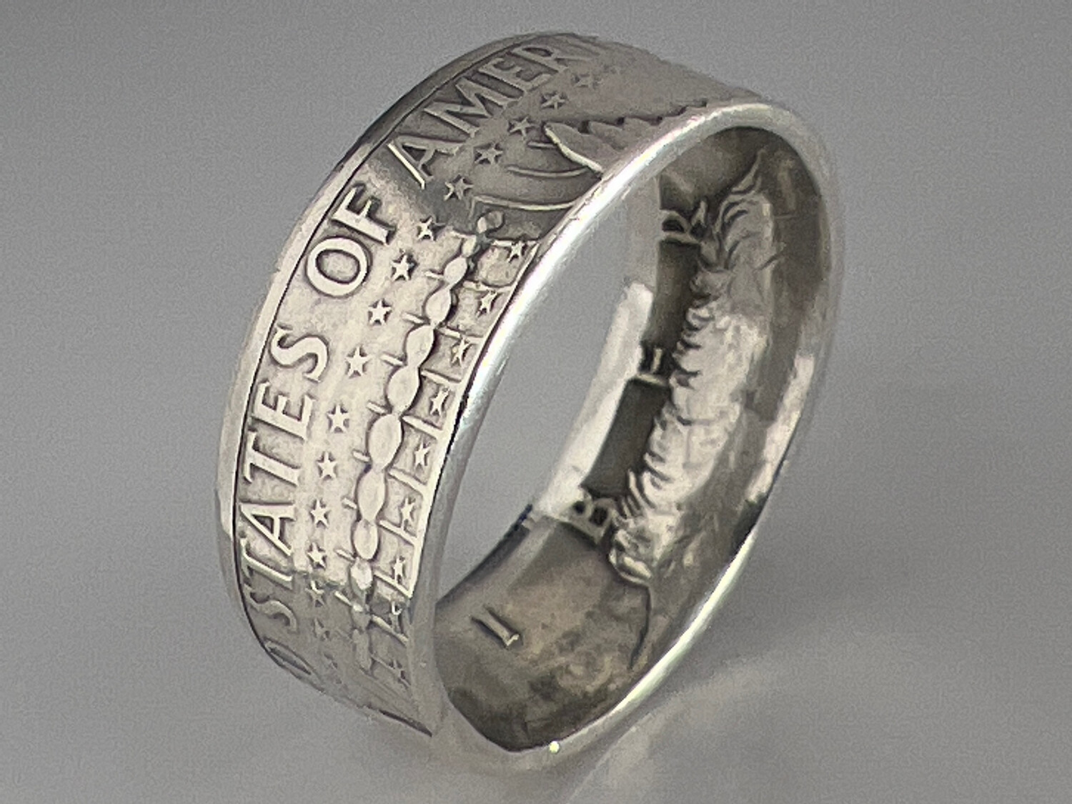 1964 Kennedy Half Dollar 90% Silver Coin Ring