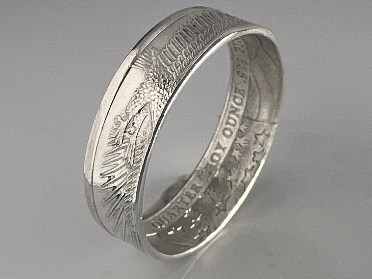  Eagle And Flag 1/4 Oz Silver Round Coin Ring