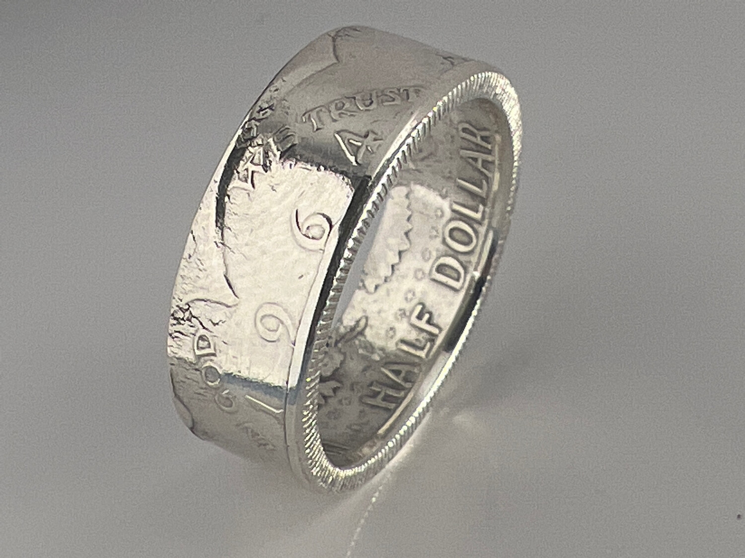 1964 Kennedy Half Dollar 90% Silver Coin Ring