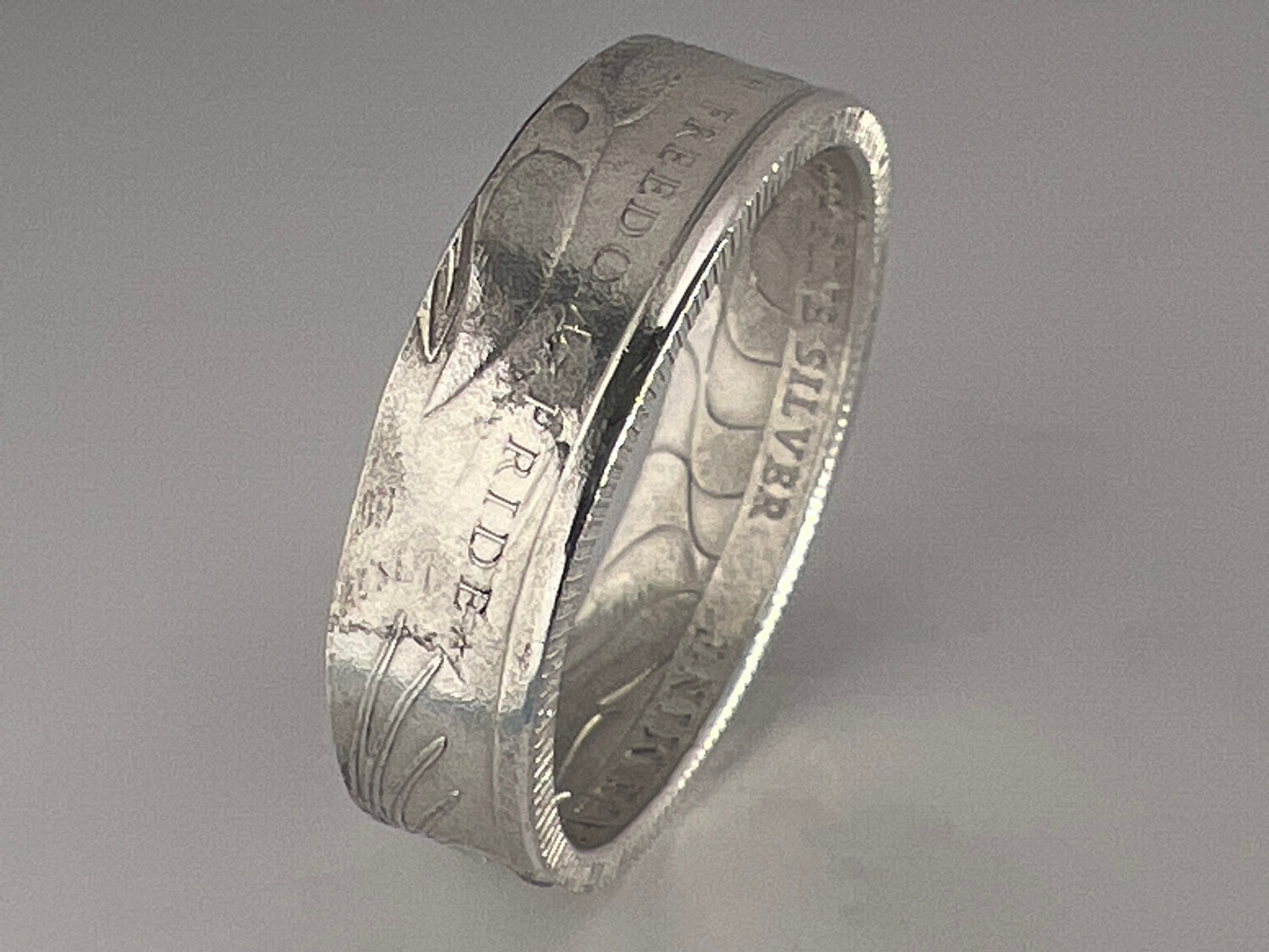  Eagle And Flag 1/4 Oz Silver Round Coin Ring