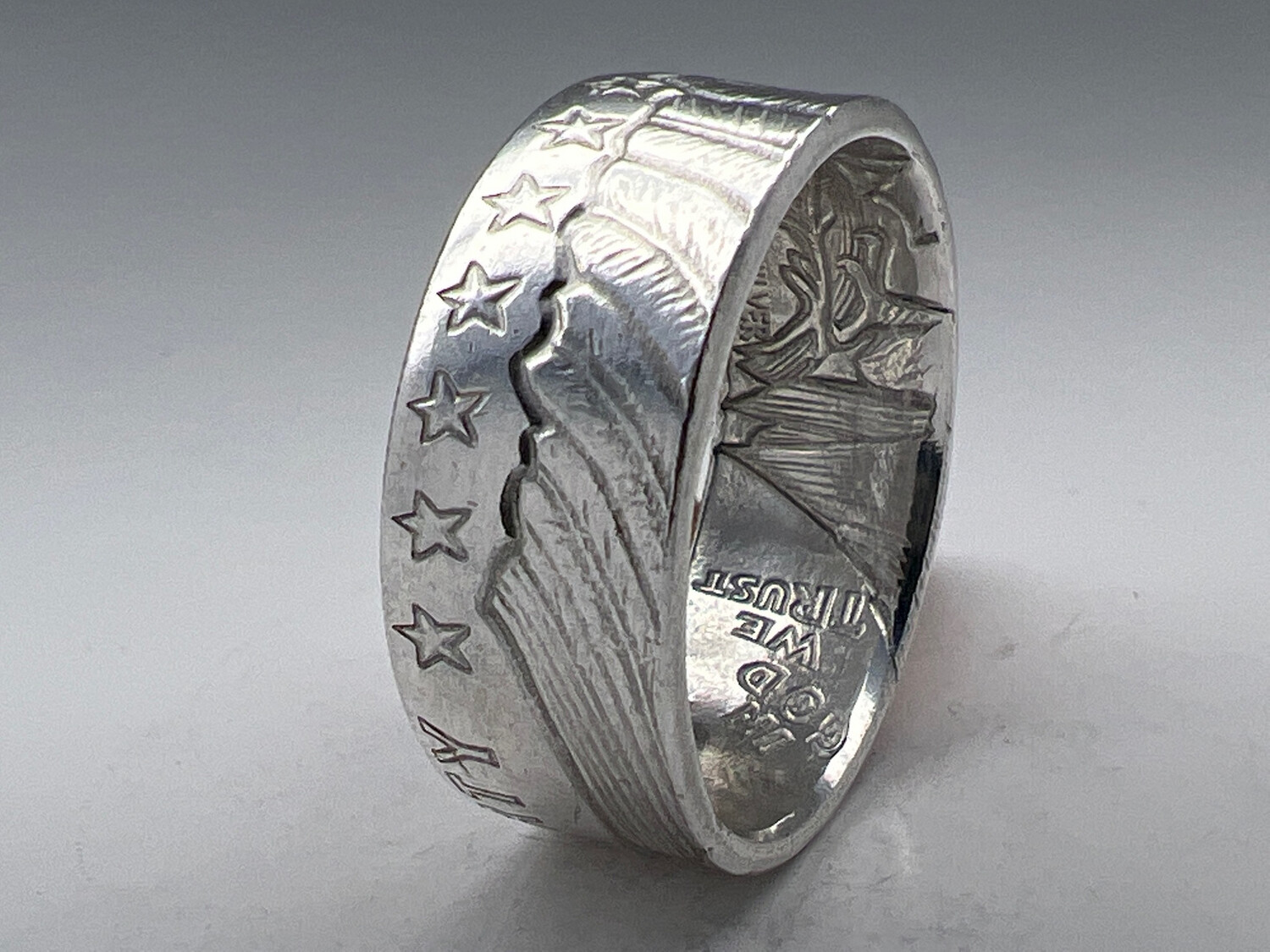 Incuse Indian 1/2 Oz Silver Round Coin Ring