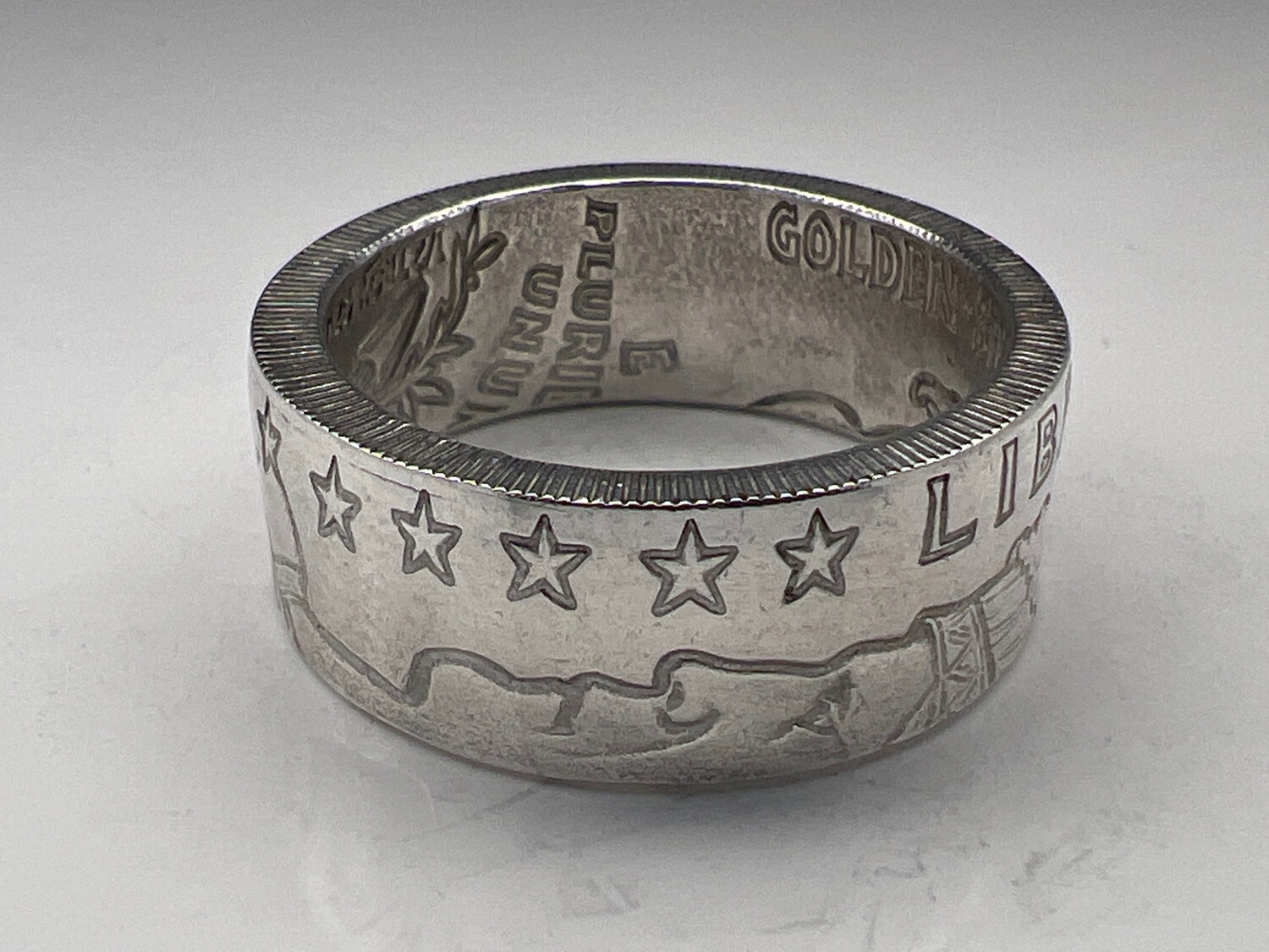 Incuse Indian 1/2 Oz Silver Round Coin Ring
