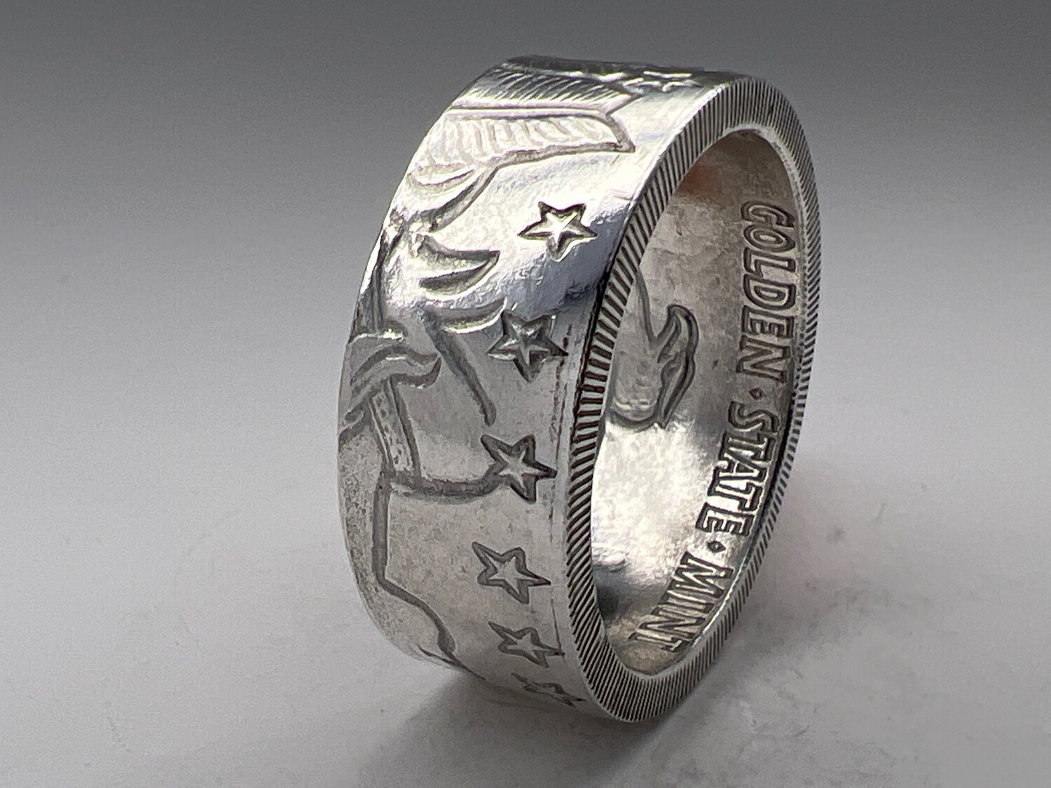 Incuse Indian 1/2 Oz Silver Round Coin Ring