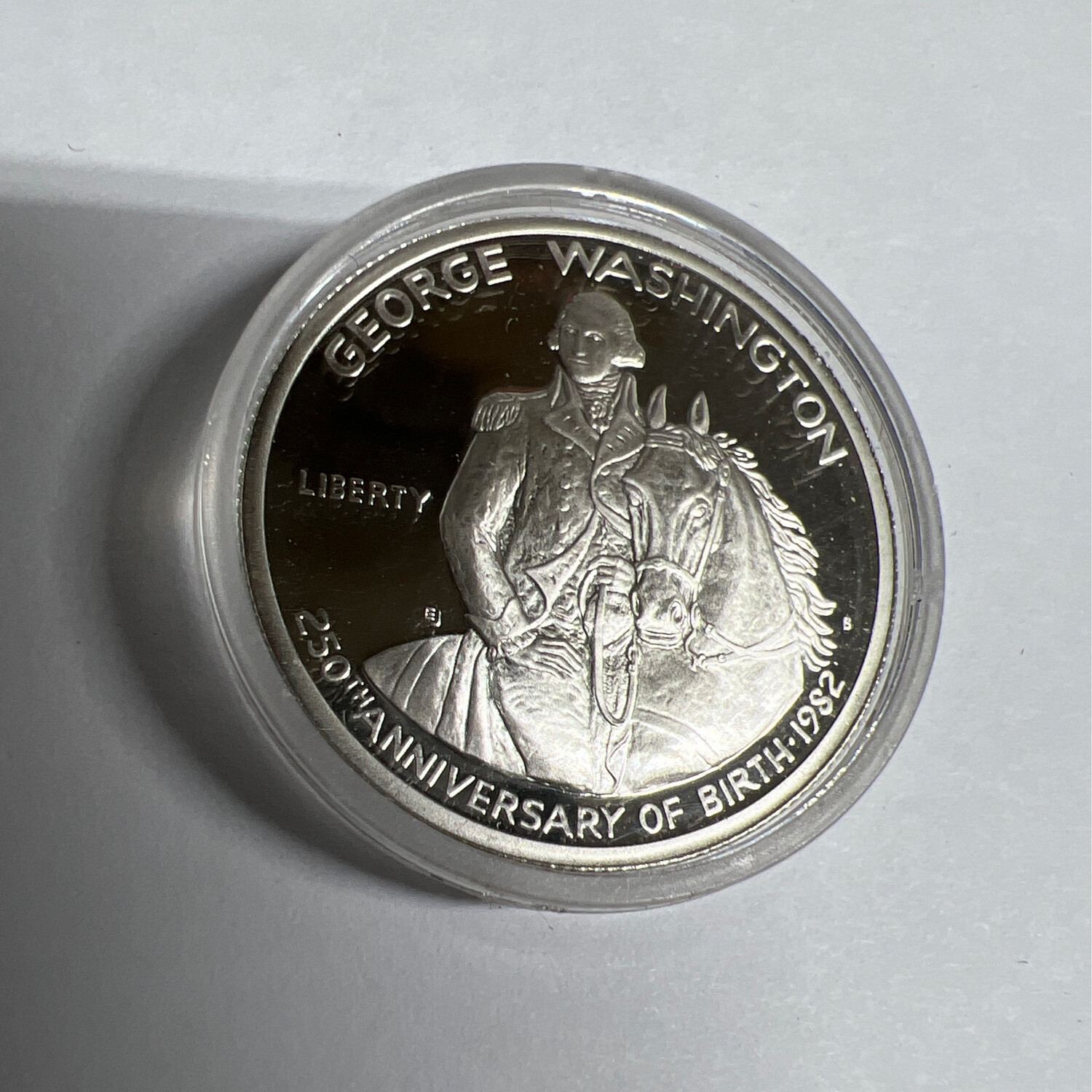 1982 George Washington Half Dollar 90% Silver Coin Ring