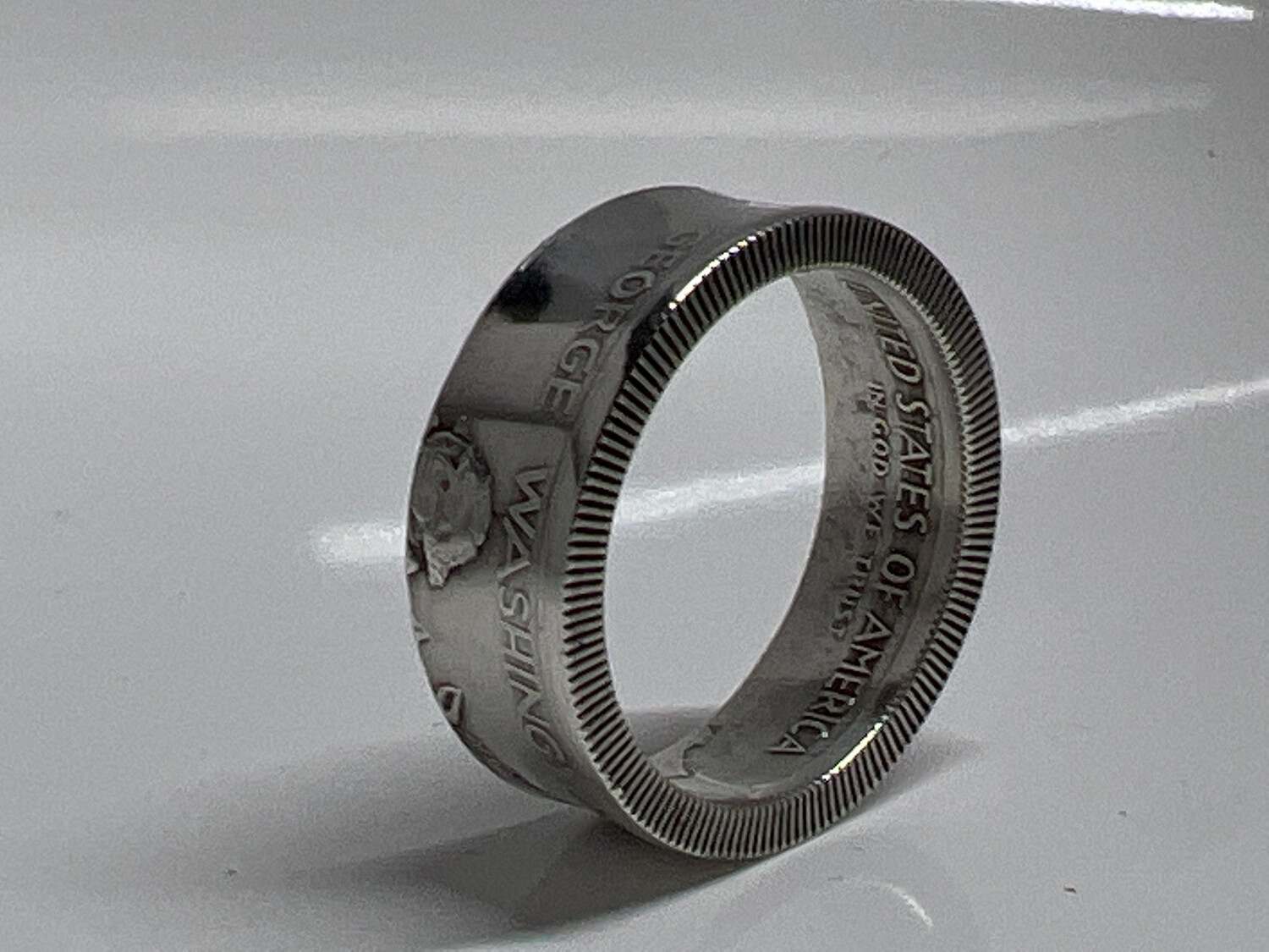 1982 George Washington Half Dollar 90% Silver Coin Ring