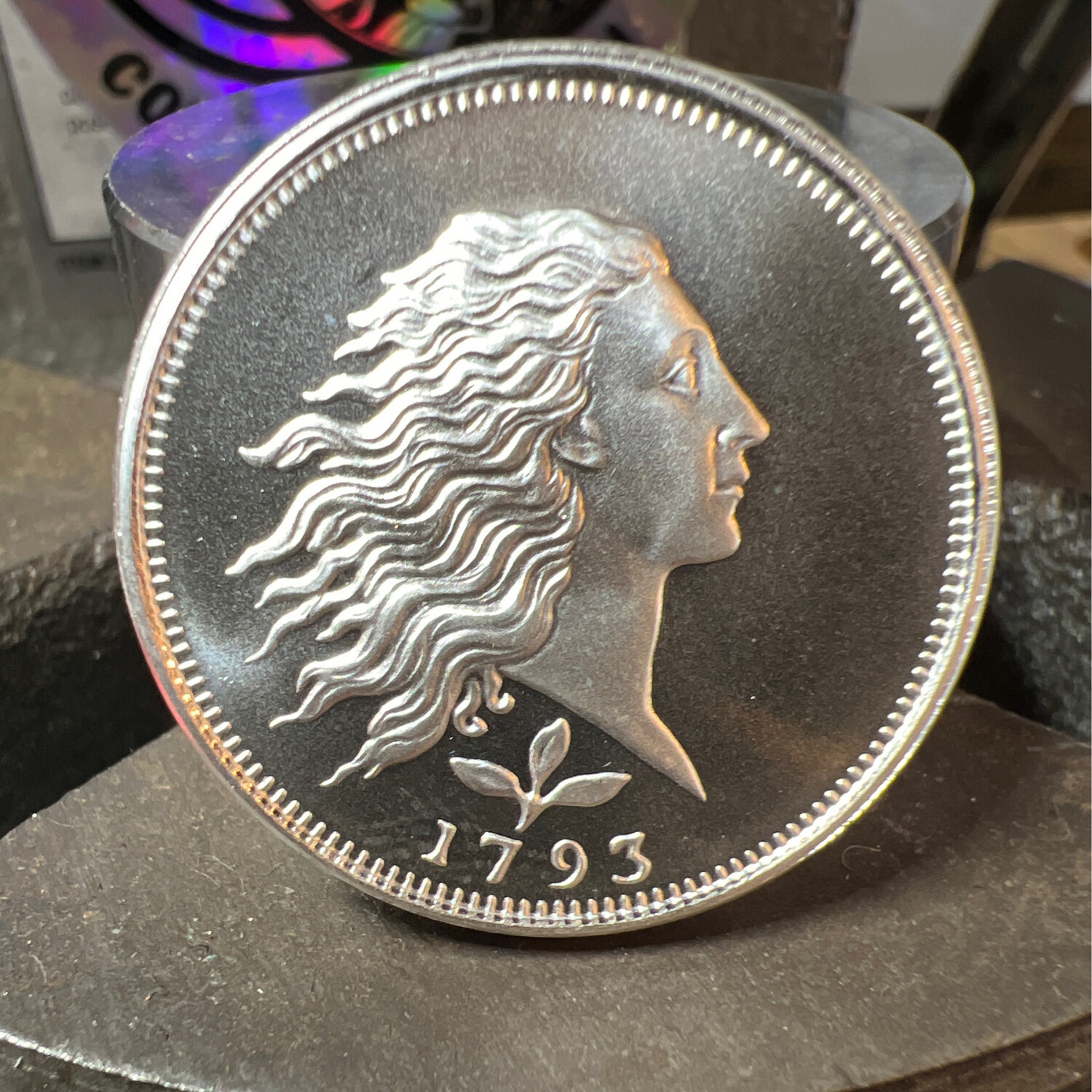 Flowing Hair Wheat 1/2 Oz Silver Round Coin Ring