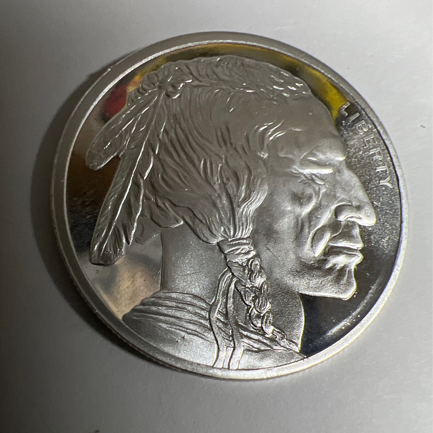 Indian And Buffalo 1/2 Oz Silver Round Coin Ring