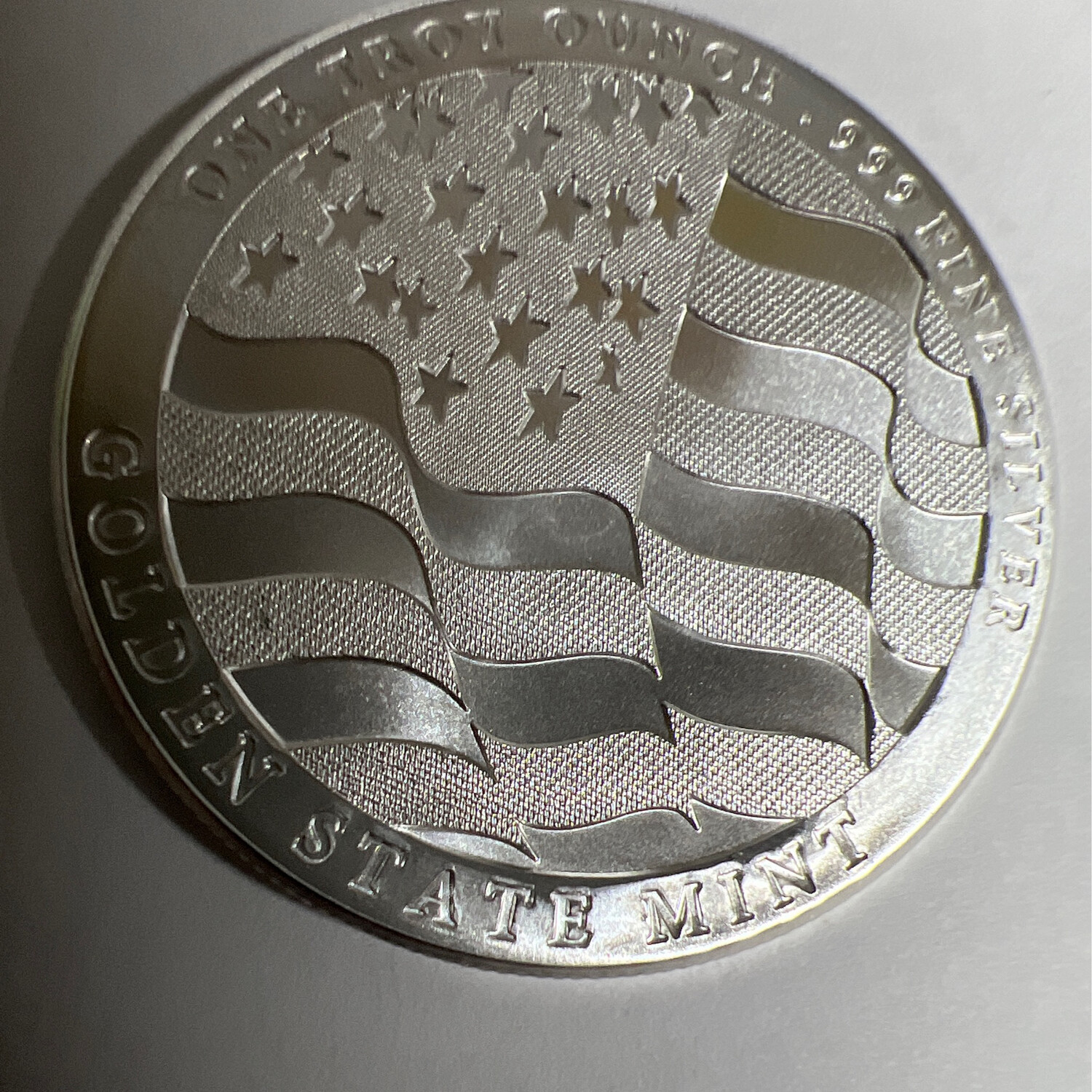 Eagle And Flag Fine Silver Coin Ring
