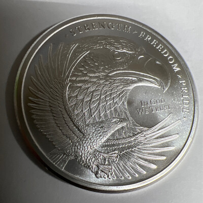 Eagle And Flag Fine Silver Coin Ring