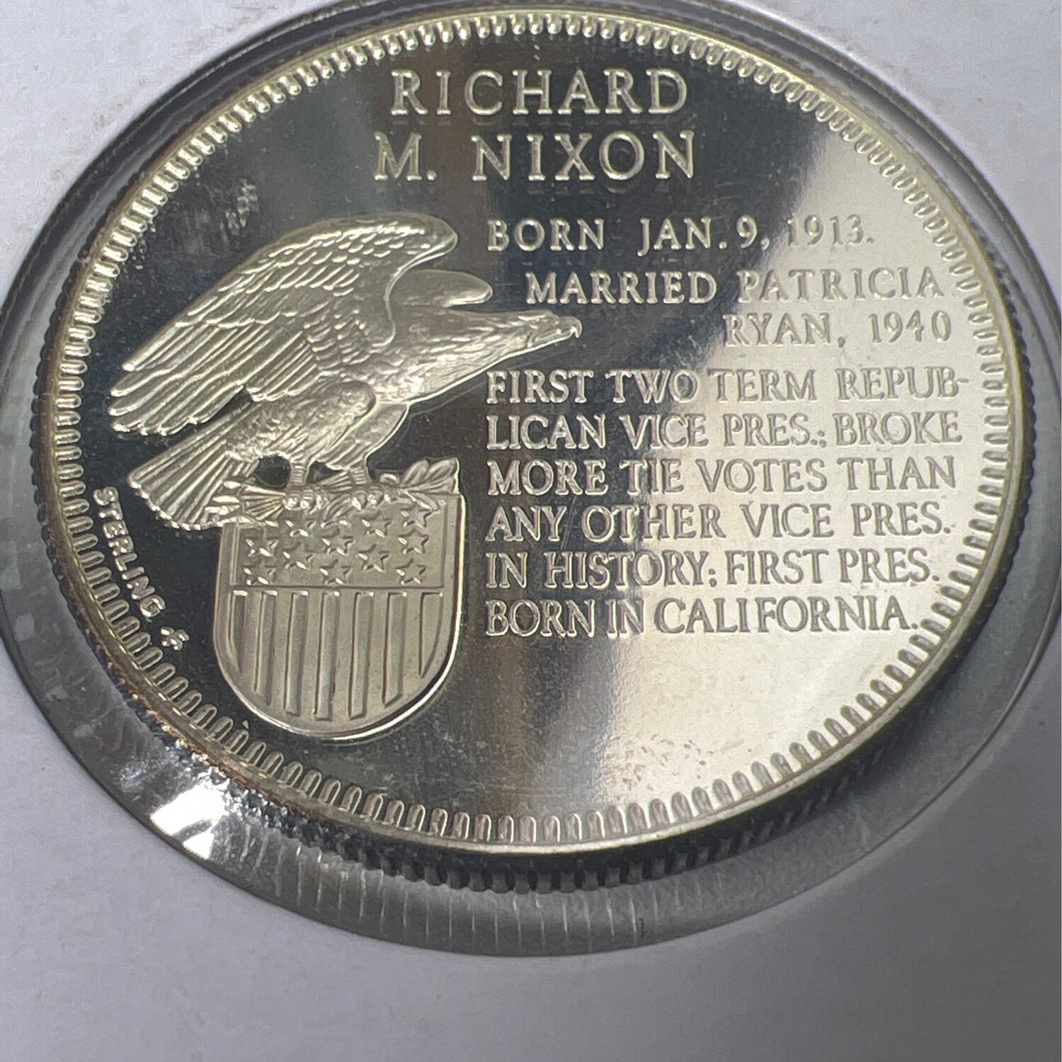 Richard Nixon Sterling Silver Coin Ring
