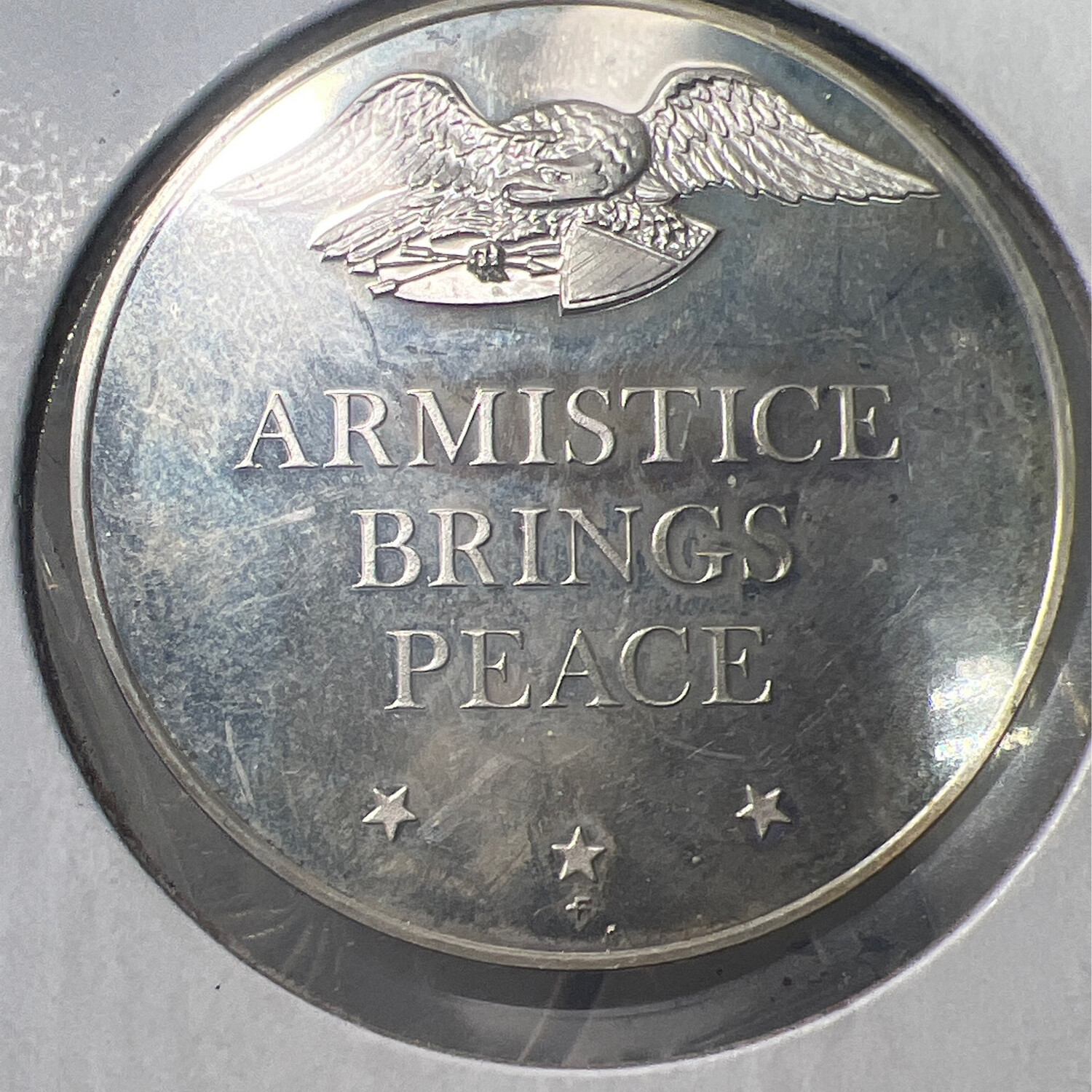Armistice Brings Peace Sterling Silver Coin Ring