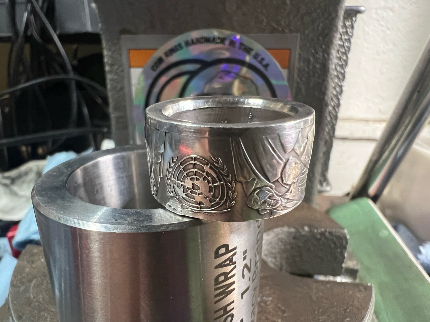 United Nations Charter Signed Sterling Silver Coin Ring