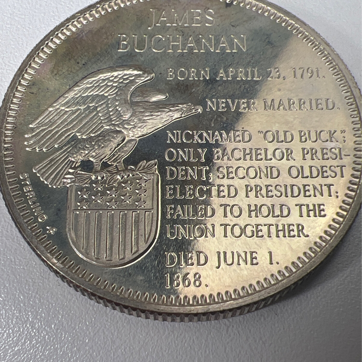 James Buchanan Sterling Silver Coin Ring