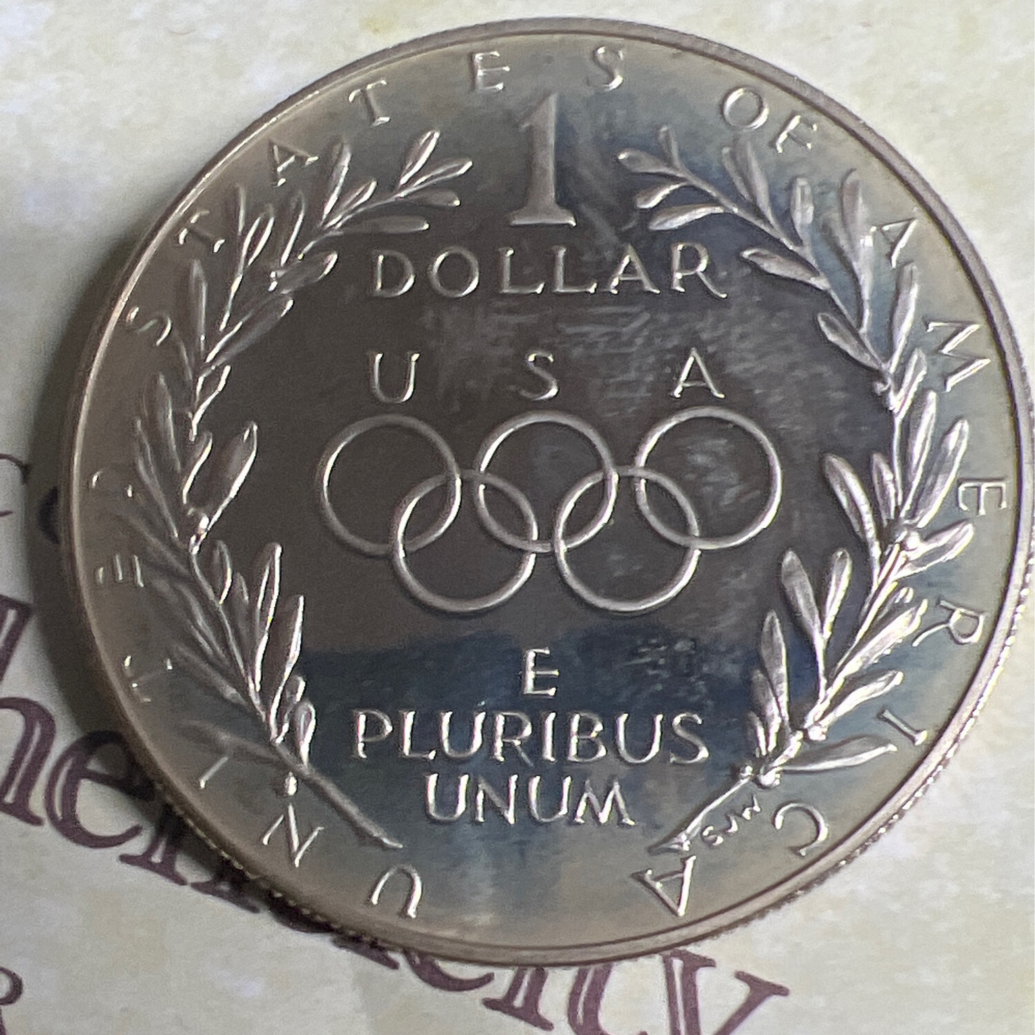 1988 Olympic Dollar 90% Silver Coin Ring