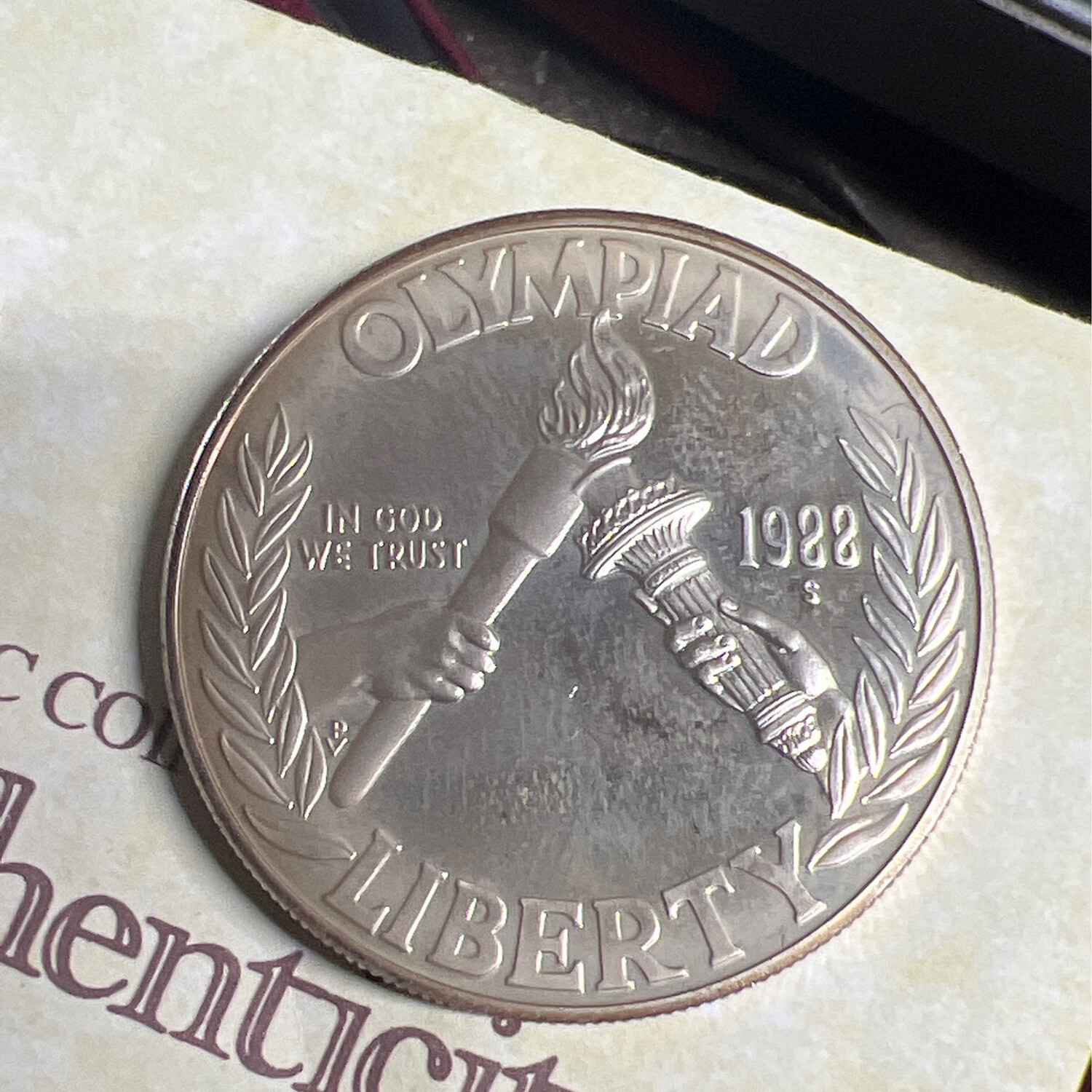 1988 Olympic Dollar 90% Silver Coin Ring
