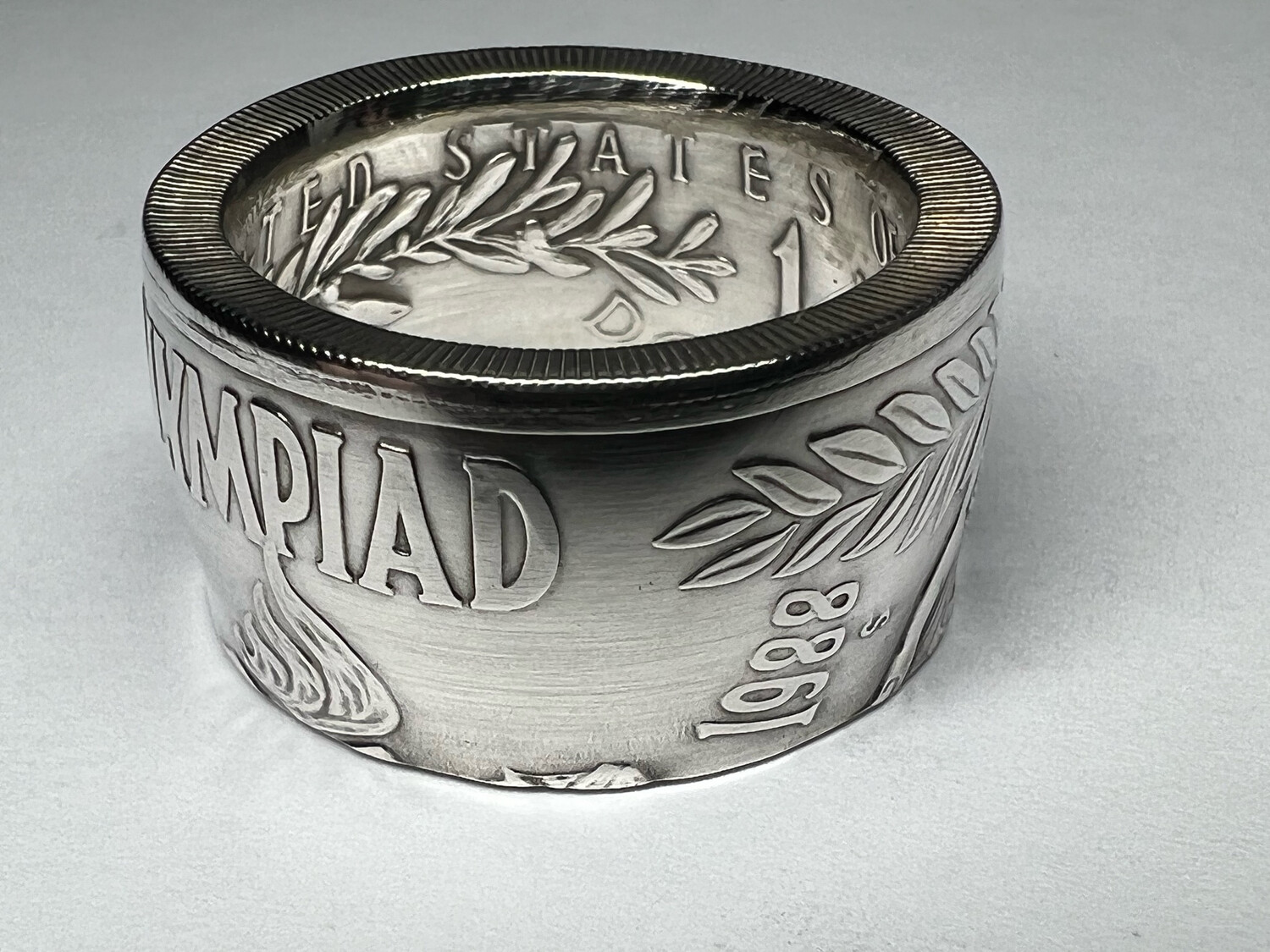 1988 Olympic Dollar 90% Silver Coin Ring