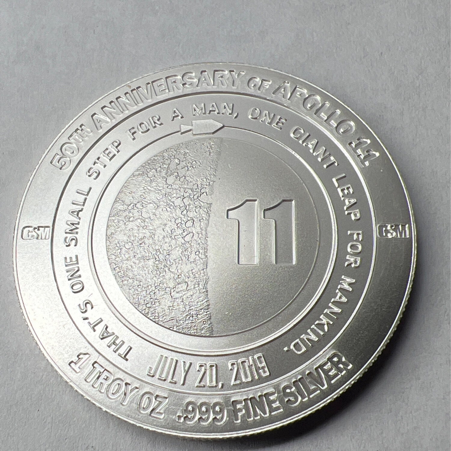 Apollo 11 1969 Moon Landing Fine Silver Coin Ring