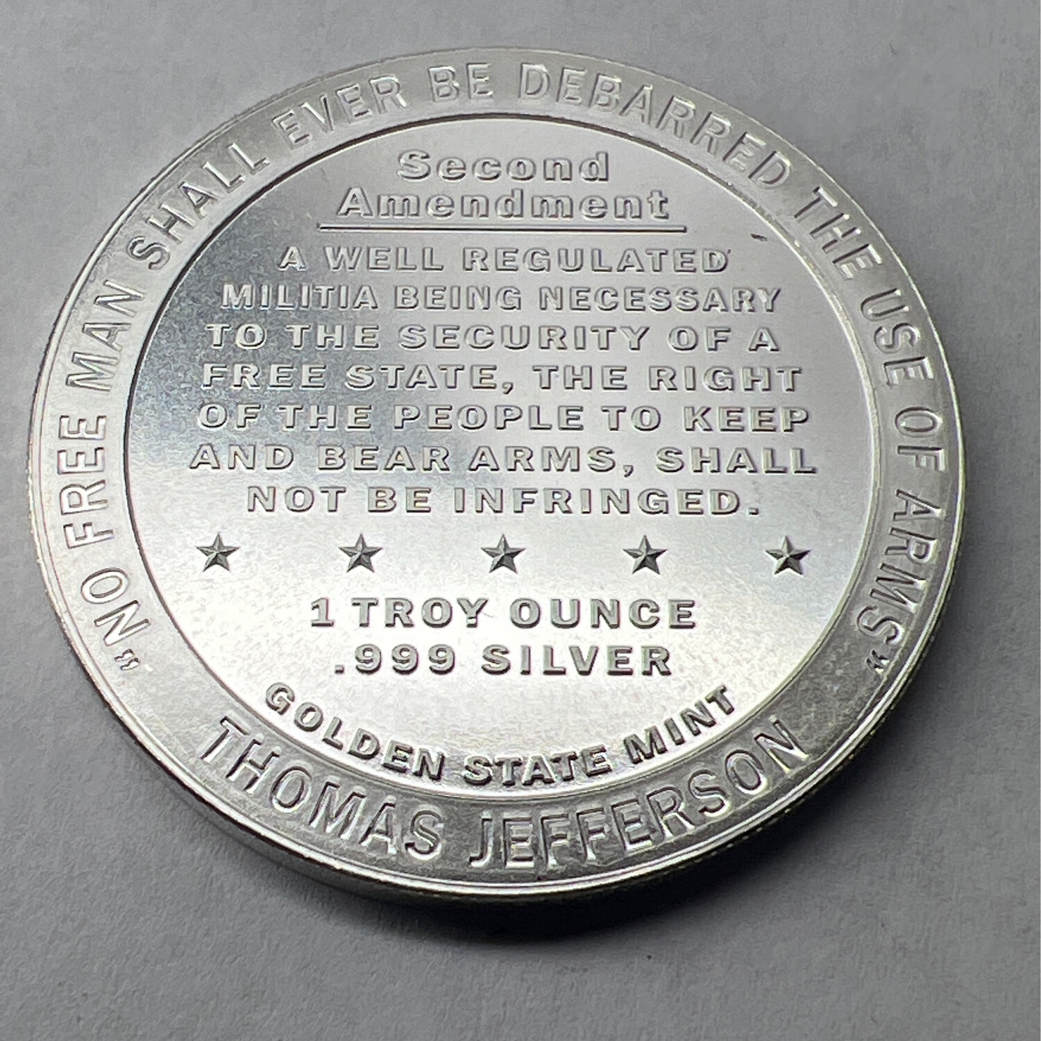 2nd Amendment Fine Silver Coin Ring