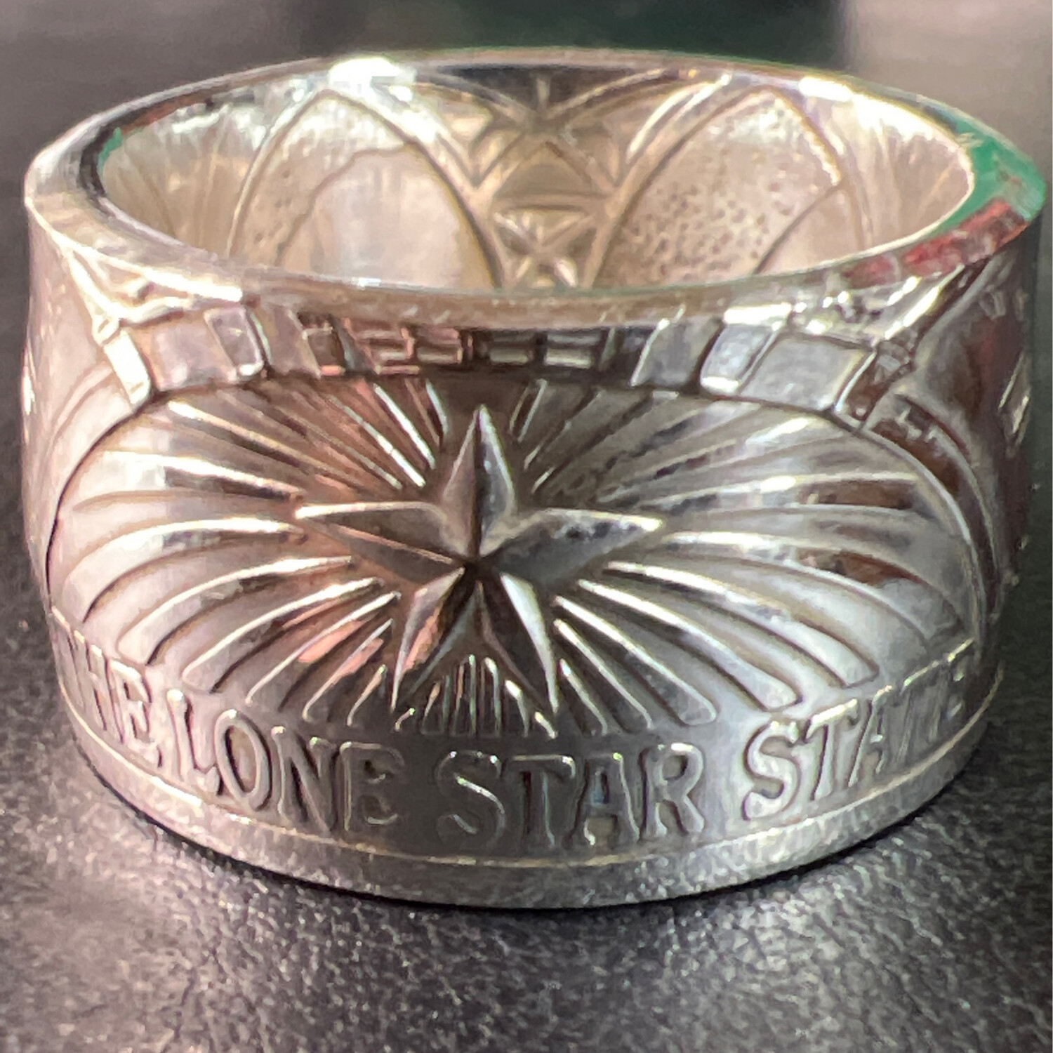 Texas Lone Star State Fine Silver Coin Ring