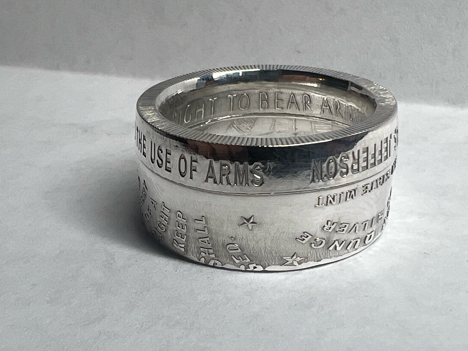 2nd Amendment Fine Silver Coin Ring