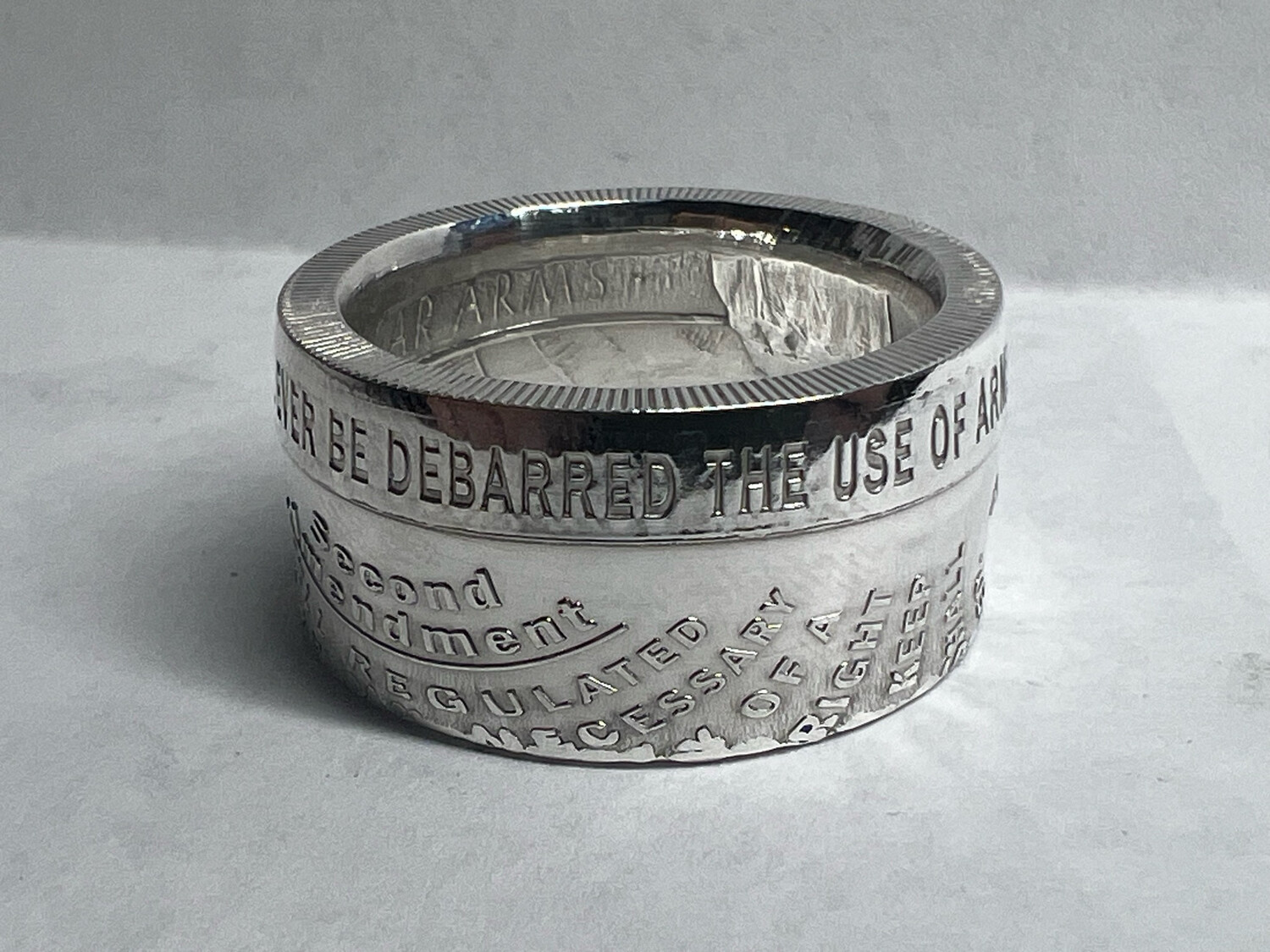 2nd Amendment Fine Silver Coin Ring