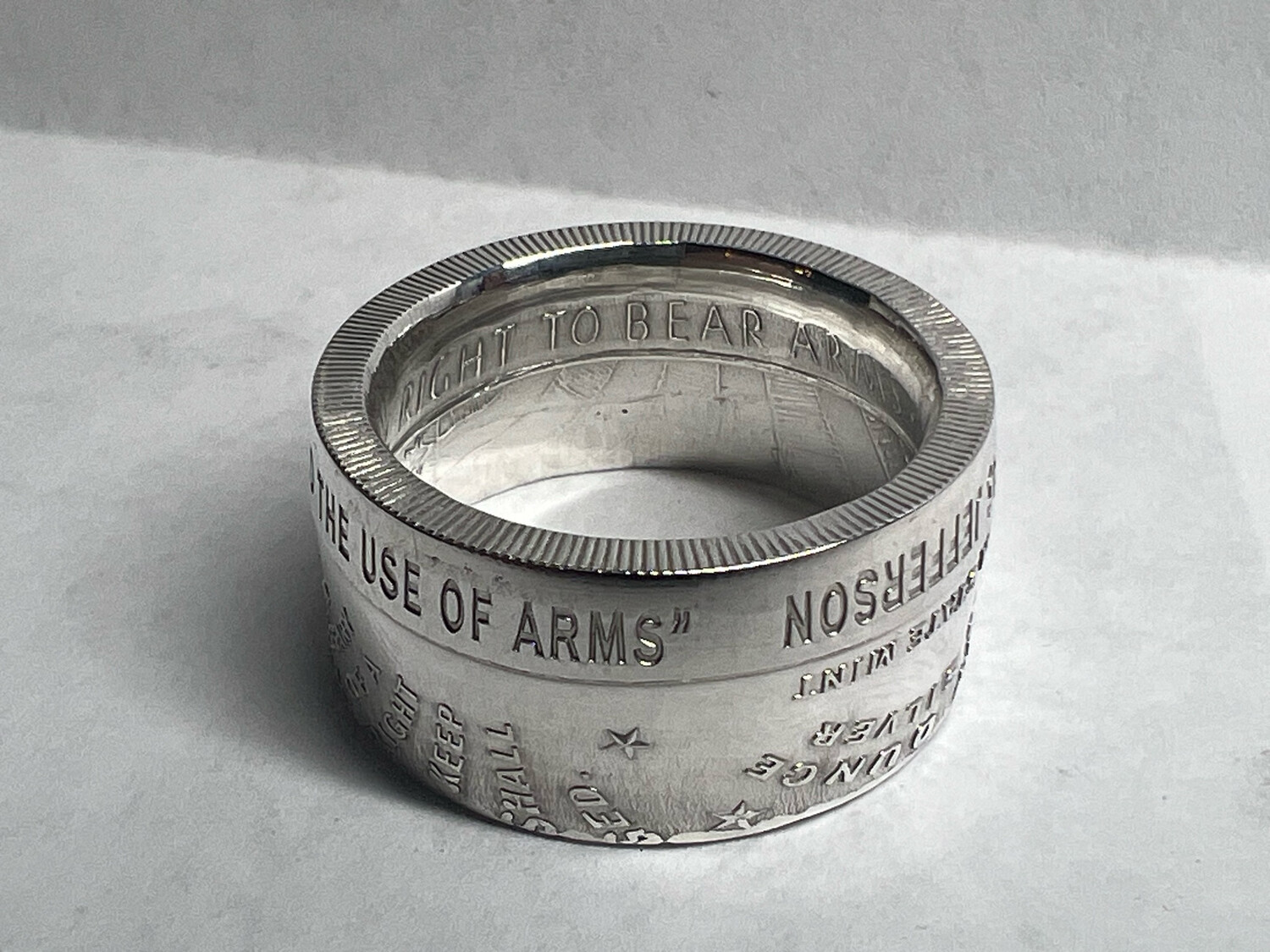 2nd Amendment Fine Silver Coin Ring
