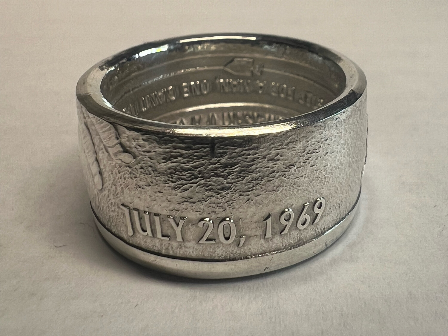 Apollo 11 1969 Moon Landing Fine Silver Coin Ring