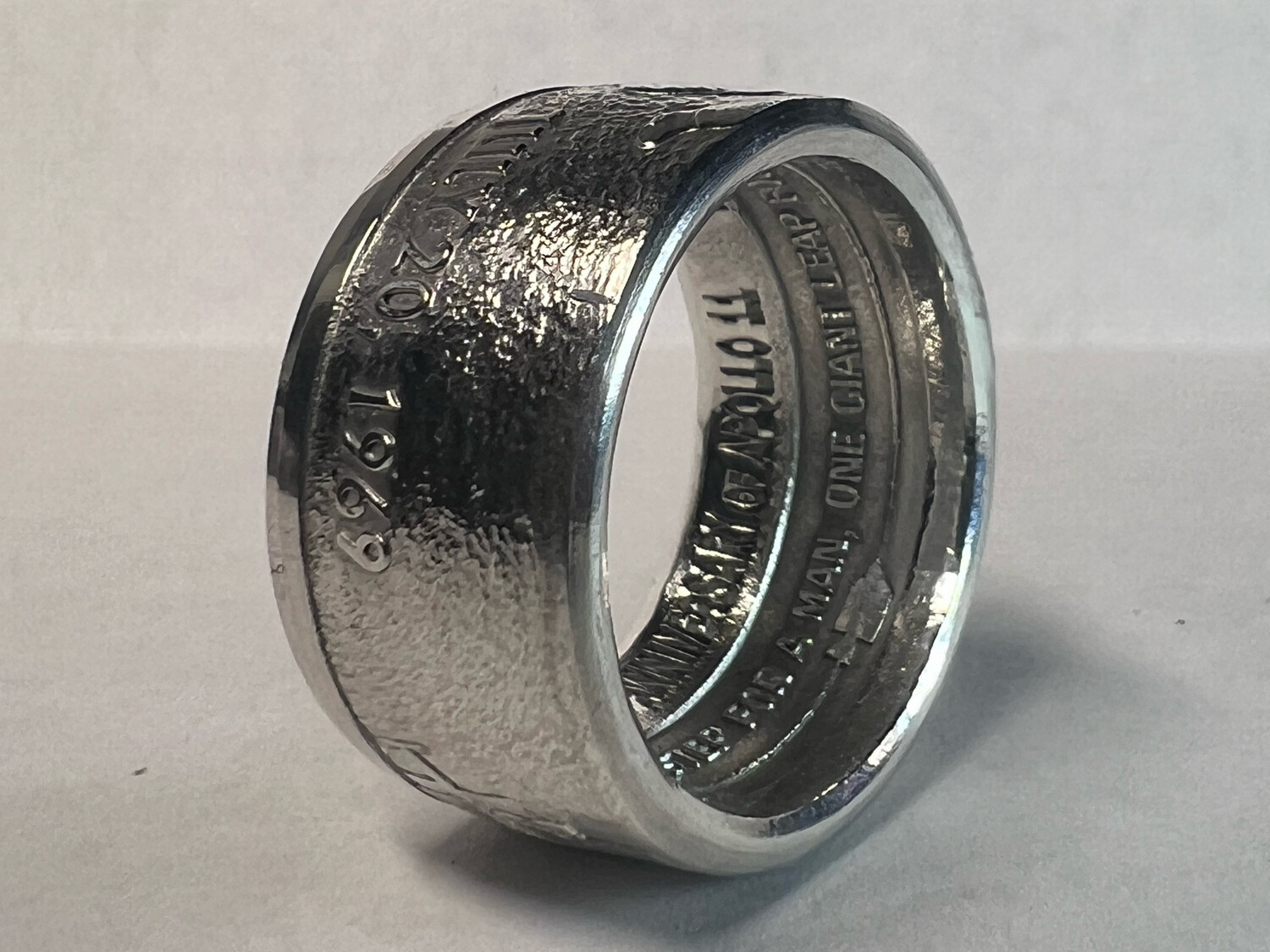 Apollo 11 1969 Moon Landing Fine Silver Coin Ring