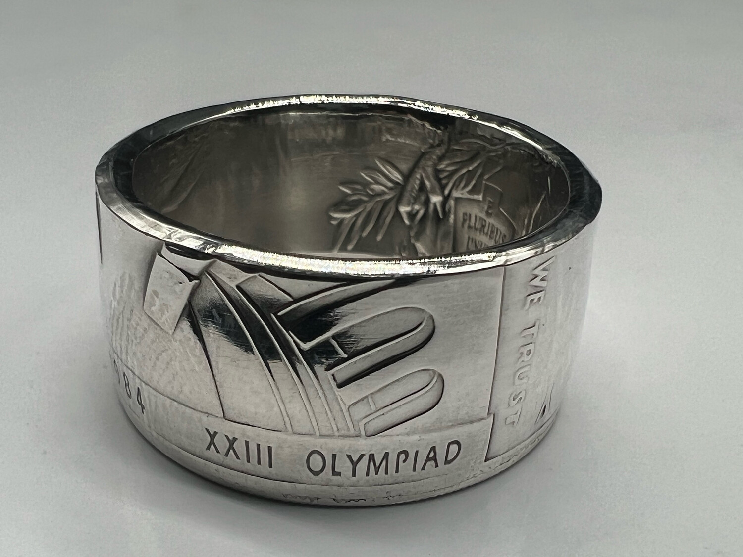 1984 Olympiad Dollar 90% Silver Coin Ring
